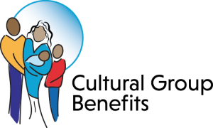 Logo of a family support organization with two adults and a child in a circle.
